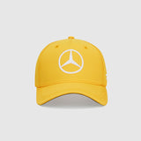 NEW 2020 Mercedes AMG Petronas F1 Team Lewis Hamilton Abu Dhabi GP Race Baseball Hat Cap - Saffron Yellow - Official Licensed Mercedes AMG Petronas Motorsport Merchandise