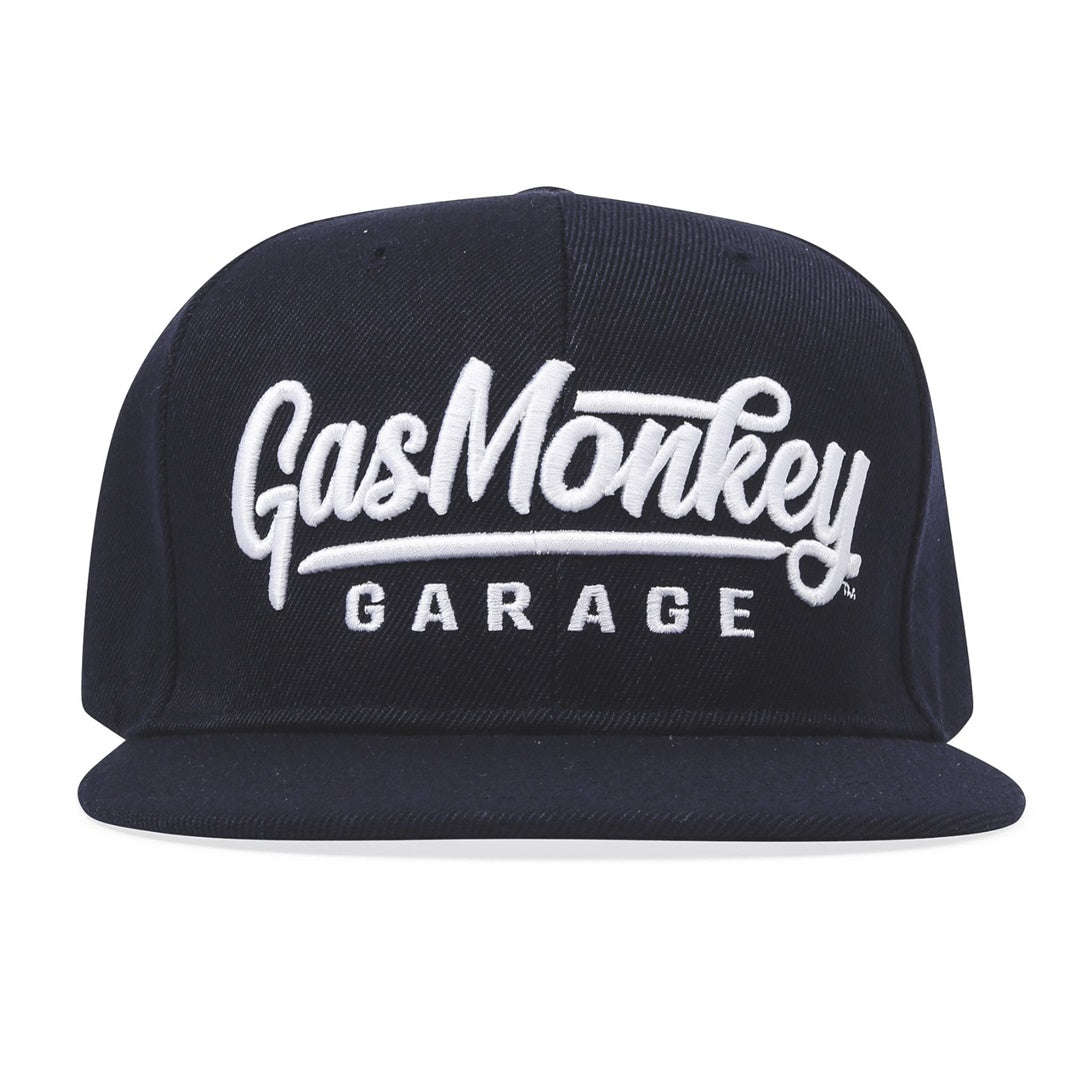 Gas Monkey Garage 3D Script Logo Snapback Cap Hat Navy Official Ga Get FNKD