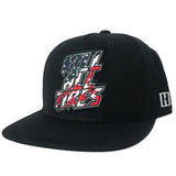 Hoonigan Kill All Tires Snapback Flat Brim Baseball Cap - Black