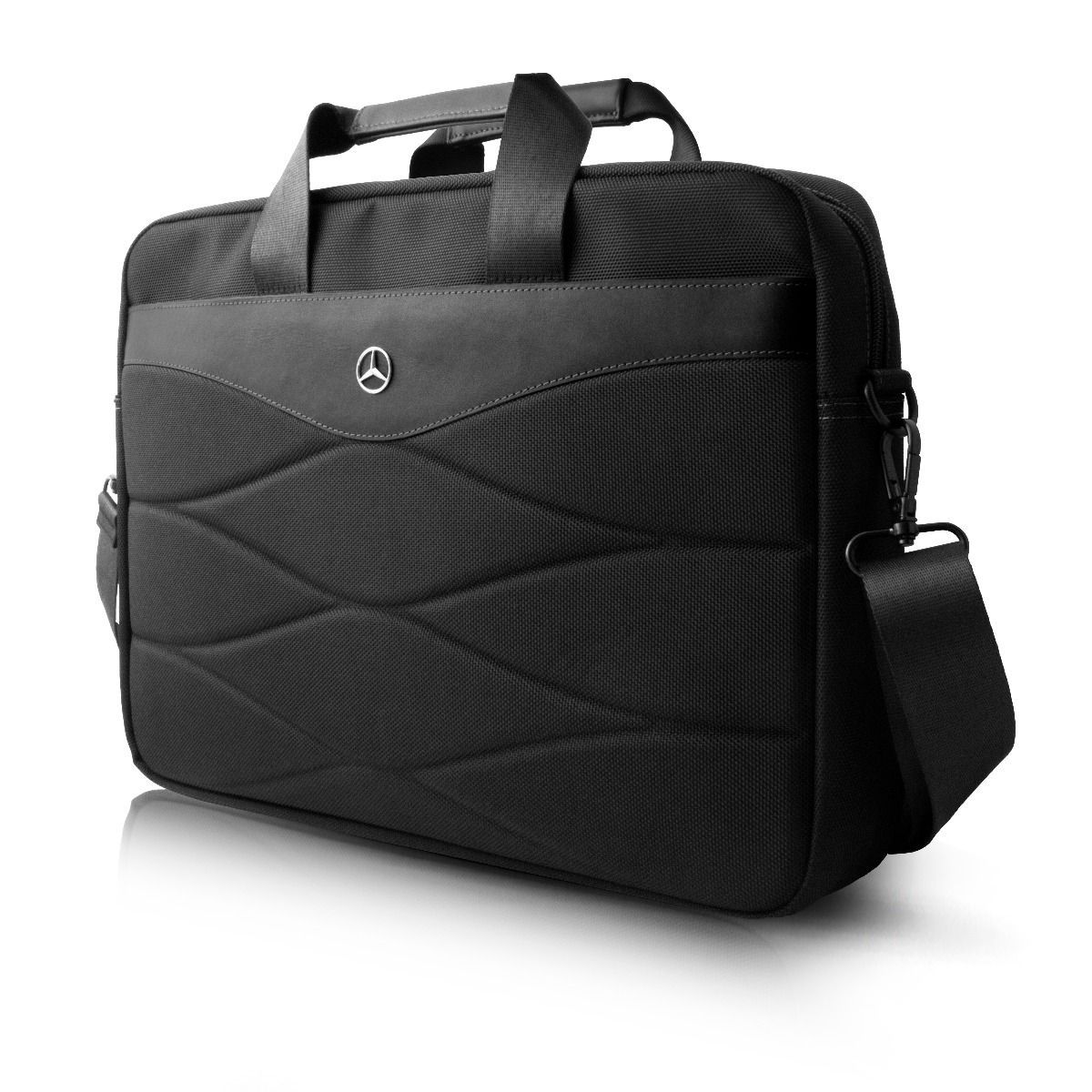 Mercedes Benz Pattern III 15” Messenger Laptop / Document Bag - Black