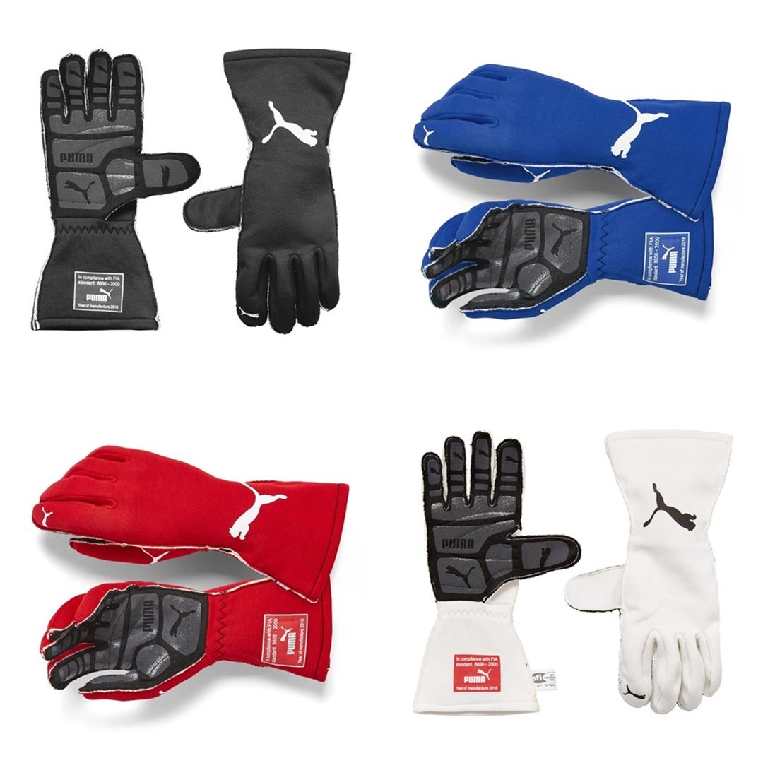 Puma Race Wear Podio FIA Approved Gloves Black Blue Red White Official Puma Race Wear