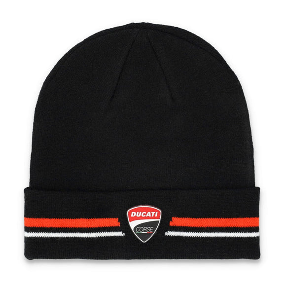 Ducati Corse Racing Beanie Hat - BLACK - Official Licensed Ducati Corse Merchandise