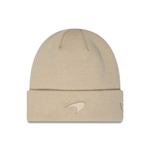 McLaren F1 Lifestyle Seasonal Colour Cuff Beanie Hat - Stone - Genuine Mclaren F1 Merchandise