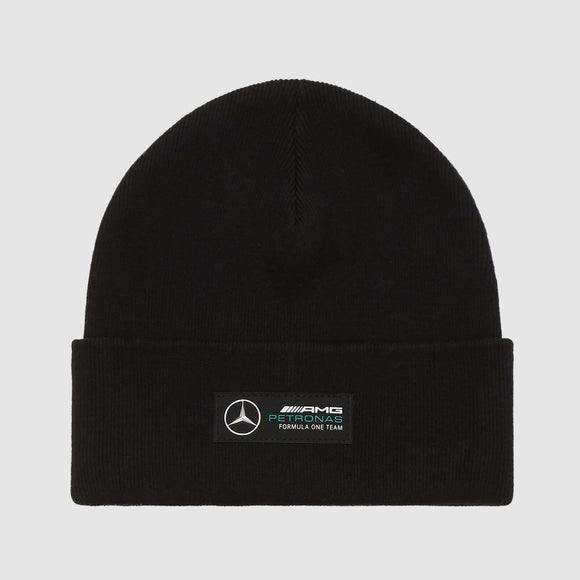 MERCEDES AMG Petronas F1 Beanie Hat Adults - Black - Official Licensed Mercedes AMG Petronas Merchandise