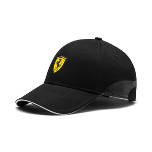 Puma Ferrari Lifestyle Shield Baseball Cap Hat - BLACK - Official Licensed Fan Wear
