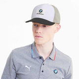 2021 BMW M Motorsport Puma Flat Brim Cap Hat - White - Official Merchandise