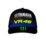 Valentino Rossi VR46 Yamaha Black Collection Mid Visor Cap - Black - Official Licensed Merchandise