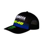 Valentino Rossi VR46 Yamaha Black Collection Mid Visor Cap - Black - Official Licensed Merchandise