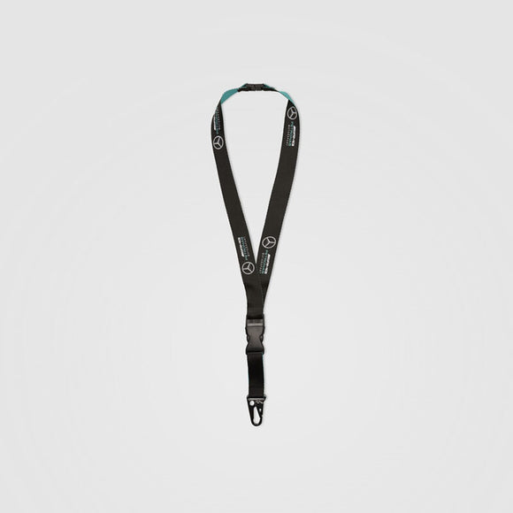 Mercedes AMG Petronas F1 2020 Carabiner Lanyard - BLACK - Official Licensed Mercedes AMG Petronas Merchandise