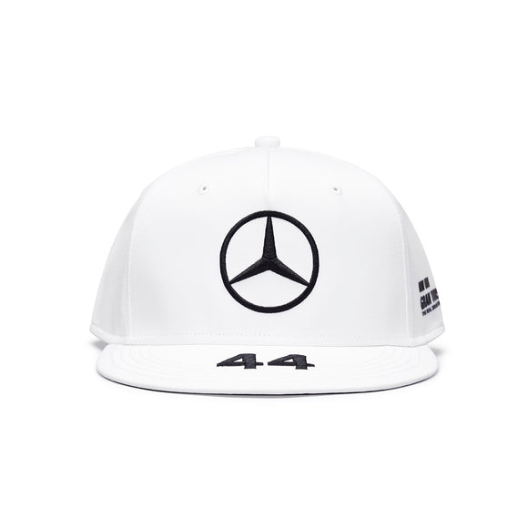 NEW 2020 Mercedes AMG Petronas F1 Team Lewis Hamilton Flat Brim Baseball Hat Cap - WHITE - Official Licensed Mercedes AMG Petronas Motorsport Merchandise