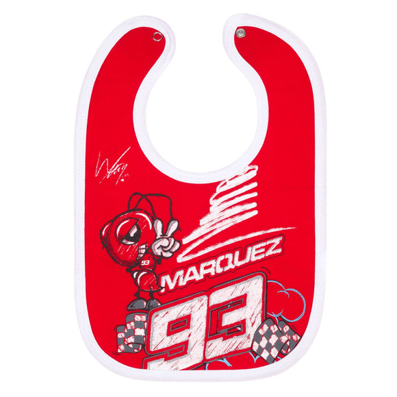 Marc Marquez MotoGP Baby Bib - Red - Official Licensed Merchandise