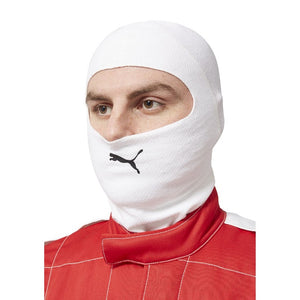 Puma Race Wear Super Lightweight Open Face Balaclava for Racing - WHITE - FIA Approved