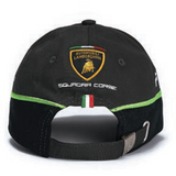 Lamborghini Squadra Corse Baseball Cap Hat - All Black - Kids Size - Official Lamborghini Merchandise