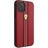 Official Scuderia Ferrari Carbon Stripe Phone Case Cover - for iPhone 12 Pro Max - Red/Black
