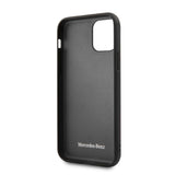 Official Mercedes Benz Genuine Quilted Wave Leather Phone Case Cover - for iPhone 11 Pro - Black