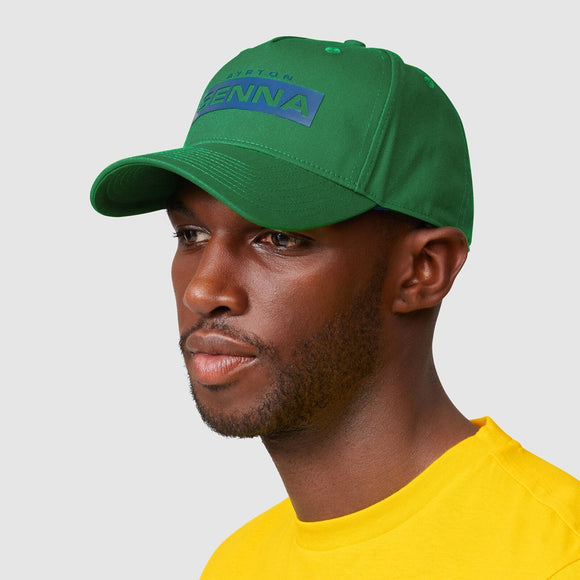 Ayrton Senna Logo Baseball Cap Hat - Green - Official Merchandise