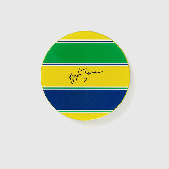 Ayrton Senna Signature and Stripe Magnet - Official Merchandise