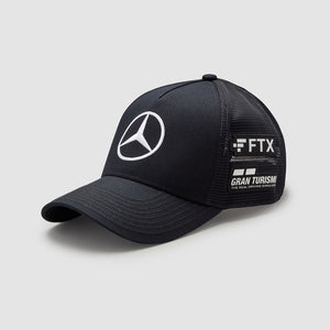 2022 Mercedes AMG Petronas F1 Team Lewis Hamilton Trucker Hat Cap - BLACK - Official Licensed Mercedes AMG Petronas Motorsport Merchandise