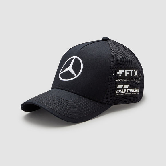 2022 Mercedes AMG Petronas F1 Team Lewis Hamilton Trucker Hat Cap - BLACK - Official Licensed Mercedes AMG Petronas Motorsport Merchandise