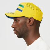 Ayrton Senna Stripe Baseball Cap Hat - Yellow - Official Merchandise