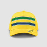 Ayrton Senna Stripe Baseball Cap Hat - Yellow - Official Merchandise