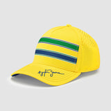 Ayrton Senna Stripe Baseball Cap Hat - Yellow - Official Merchandise