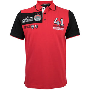 Ayrton Senna 41 Victories Polo Shirt - Red / Black - Official Ayrton Senna Merchandise