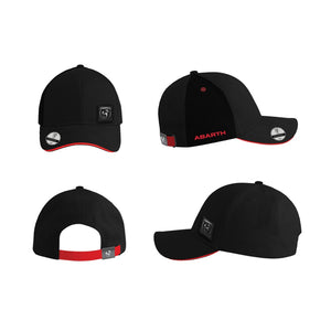 Abarth Corse Mens Logo Baseball Cap Hat - Black - Official Merchandise