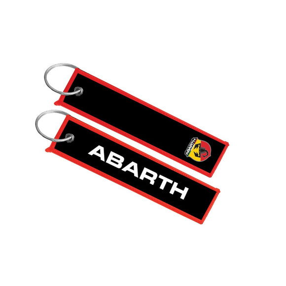 Abarth Double Logo Keyring - Black - Official Merchandise