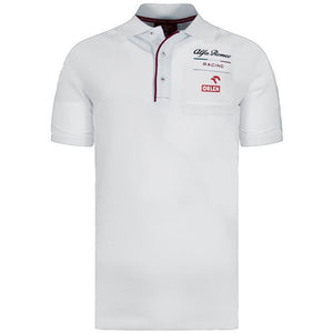 Alfa Romeo Orlen Racing F1 Essential Polo Shirt - WHITE - Official Merchandise