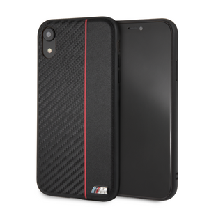 Genuine BMW M Sport Slim Carbon Back Case for iPhone XR with Red Stripe - Get FNKD - Licenced Automotive Apparel & Accessories