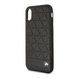 Genuine BMW Hard Back Hexagon Leather Case for iPhone X / XS - Black - Get FNKD - Licenced Automotive Apparel & Accessories