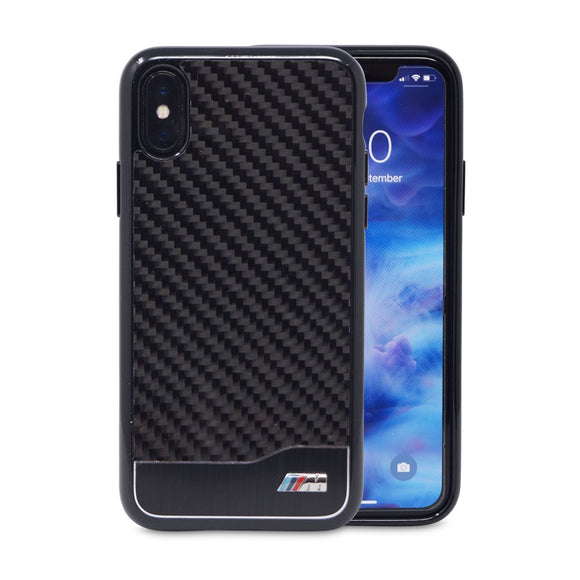 Genuine BMW M Sport Carbon & Aluminium Hard Back Case for iPhone X / XS - Get FNKD - Licenced Automotive Apparel & Accessories