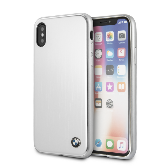 Genuine BMW Hard Back Brushed Aluminium Case for iPhone X / XS - Silver - Get FNKD - Licenced Automotive Apparel & Accessories
