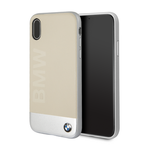 Genuine BMW Hard Back Signature Leather Case for iPhone X / XS - Beige - Get FNKD - Licenced Automotive Apparel & Accessories