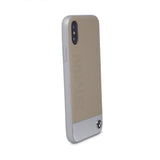 Genuine BMW Hard Back Signature Leather Case for iPhone X / XS - Beige - Get FNKD - Licenced Automotive Apparel & Accessories