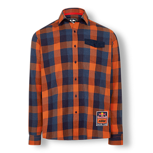 Red Bull KTM Racing Checked Flannel Shirt - Blue / Orange - Official Factory Racing Shop Product