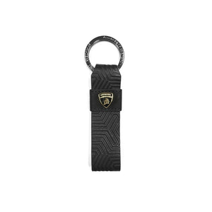 Lamborghini Y Print Leather Keyring - Official Lamborghini Merchandise