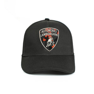 Lamborghini Shield Baseball Cap Hat - Black / Red - Official Lamborghini Merchandise