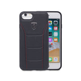 Scuderia Ferrari 488 Leather Hard Back Cover for iPhone 8 / 7 / 6S / 6 – Black with Red Stitching - Get FNKD - Licenced Automotive Apparel & Accessories