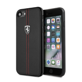Scuderia Ferrari Leather Hard Back Cover for iPhone 8 / 7 / 6S / 6 – Black with Red Stitching - Get FNKD - Licenced Automotive Apparel & Accessories