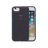 Scuderia Ferrari Leather Hard Back Cover for iPhone 8 / 7 / 6S / 6 – Black with Red Stitching - Get FNKD - Licenced Automotive Apparel & Accessories