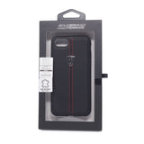 Scuderia Ferrari Leather Hard Back Cover for iPhone 8 / 7 / 6S / 6 – Black with Red Stitching - Get FNKD - Licenced Automotive Apparel & Accessories