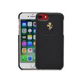 Ferrari Lusso Leather Hard Back Cover for iPhone 8 / 7 / 6S / 6 – Black with Gold Emblem - Get FNKD - Licenced Automotive Apparel & Accessories