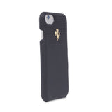 Ferrari Lusso Leather Hard Back Cover for iPhone 8 / 7 / 6S / 6 – Black with Gold Emblem - Get FNKD - Licenced Automotive Apparel & Accessories