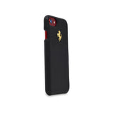 Ferrari Lusso Leather Hard Back Cover for iPhone 8 / 7 / 6S / 6 – Black with Gold Emblem - Get FNKD - Licenced Automotive Apparel & Accessories