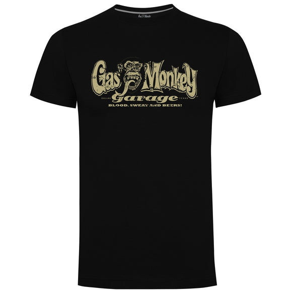 Gas Monkey Garage Distressed OG Logo T Shirt - Black - Official Gas Monkey Garage Merchandise