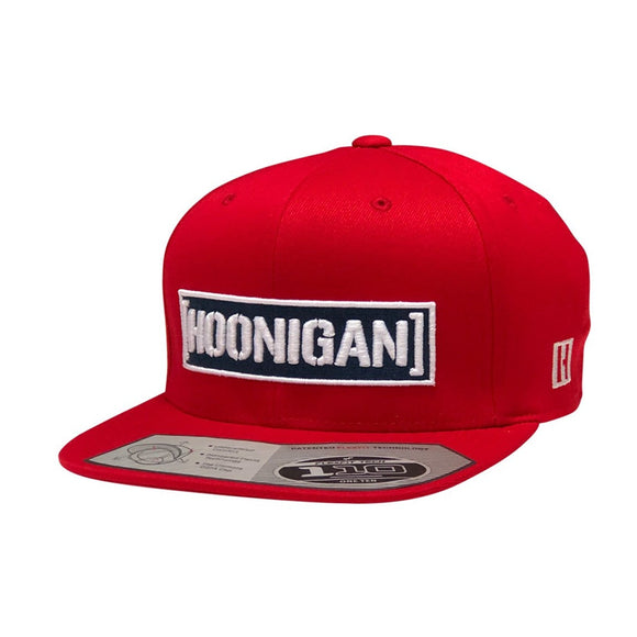 Hoonigan Censor Bar 110 Snapback Flat Brim Baseball Cap - Red
