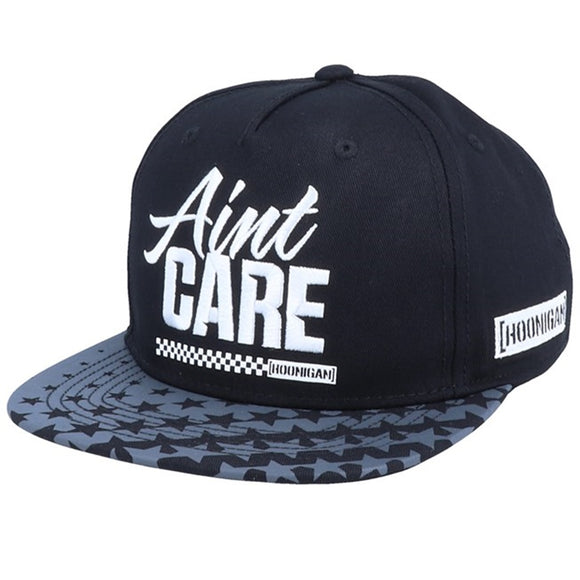 Hoonigan KB19 Aint Care Snapback Flat Brim Cap - Black