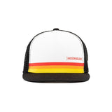 Hoonigan Horizon Trucker Flat Brim Cap Hat - Black / Red / Yellow